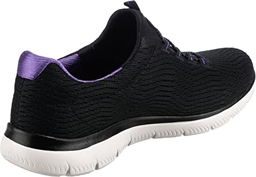 Black Mesh/Purple Trim Skechers Women's Sneakers - UK 6
