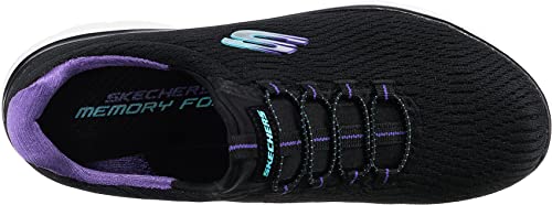Black Mesh/Purple Trim Skechers Women's Sneakers - UK 6