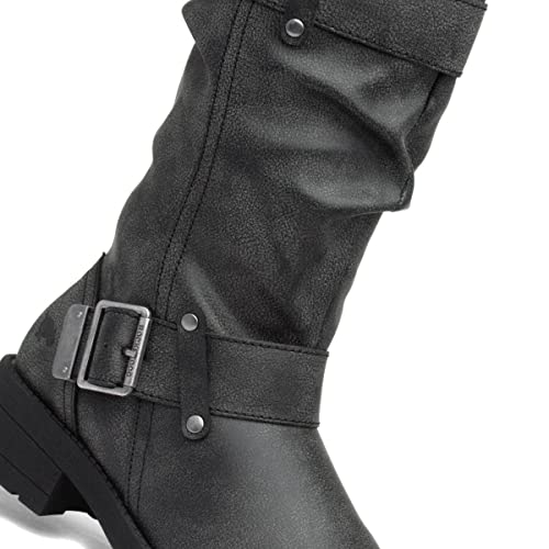Vegan Black Rocket Dog Biker Boots, Women's