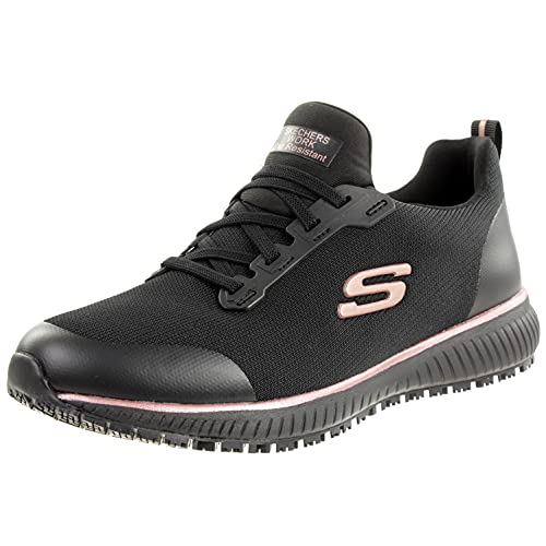 Vegan Skechers Squad SR Sneaker, Black/Rose Gold, 5 UK