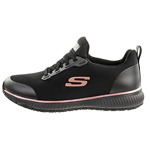 Vegan Skechers Squad SR Sneaker, Black/Rose Gold, 5 UK