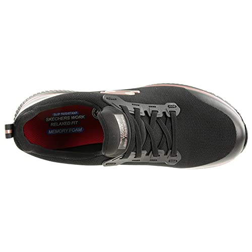 Vegan Skechers Squad SR Sneaker, Black/Rose Gold, 5 UK