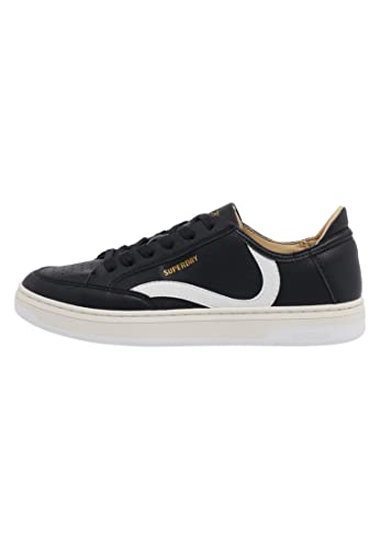 Superdry Vegan Basket OV Low Trainer Sneaker (Black/White)