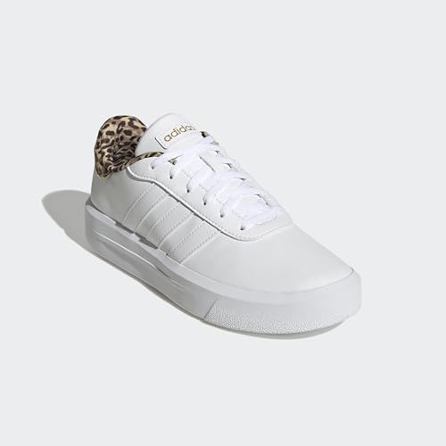 Adidas Women's Court Platform Sneaker - White/Gold, UK 7
