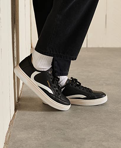 Superdry Vegan Basket OV Low Trainer Sneaker (Black/White)