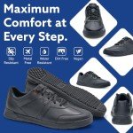 Vegan Black Men's Slip Resistant Trainers
