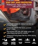 Caiman Vegan Waterproof Safety Hiker, Black/Graphite