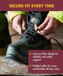 Caiman Vegan Waterproof Safety Hiker, Black/Graphite