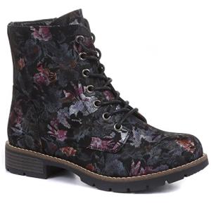Vegan Floral Combat Boots - Size 6 UK