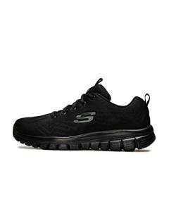 Skechers Women's Vegan Sneaker, Black Mesh, 5 UK
