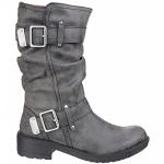 Vegan Black Rocket Dog Biker Boots, Women's