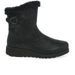 Black Vegan Wedge Winter Fashion Boot by Skechers