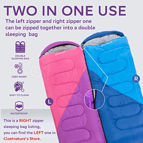Lightweight Compact 4 Season Sleeping Bag for Adults and Kids