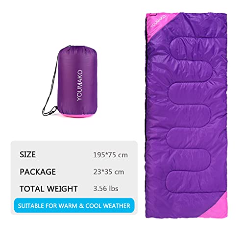 Adults & Kids Camping Sleeping Bag - Lightweight, Waterproof