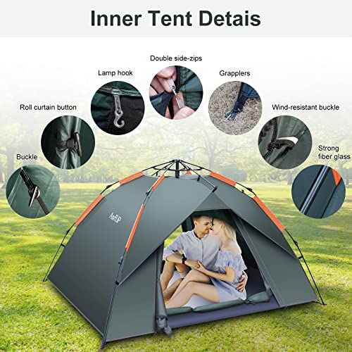 Amflip 3 Person Automatic Pop Up Camping Tent
