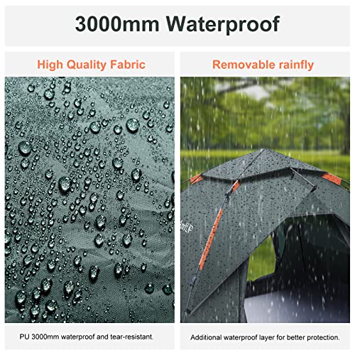 Amflip 3 Person Automatic Pop Up Camping Tent