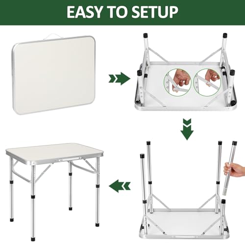 Youyijia 2FT Adjustable Folding Camping Picnic Table