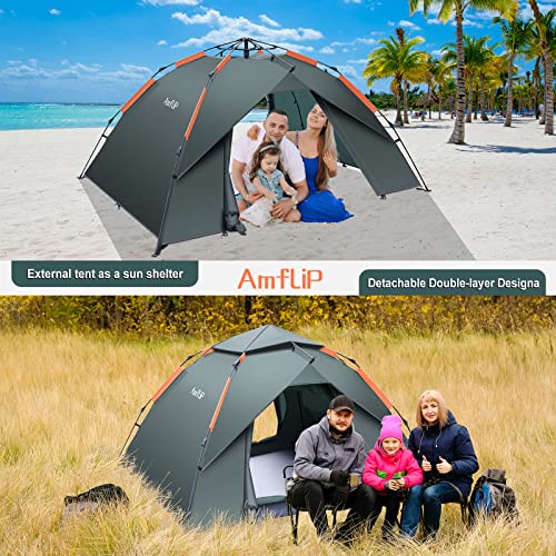 Amflip 3 Person Automatic Pop Up Camping Tent