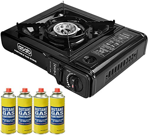 Portable Camping Gas Cooker + Carry Bag - Black