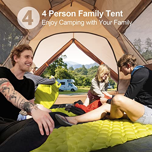 4 Person Family Dome Tent, Waterproof and Windproof