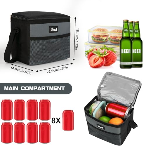 Uhat Adult Dual Compartment Cool Bag - 5L (Grey)