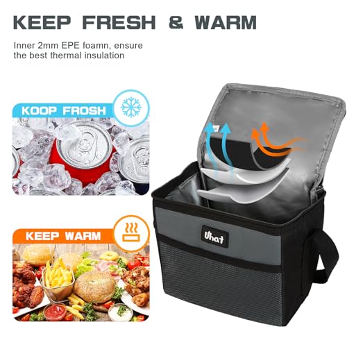 Uhat Adult Dual Compartment Cool Bag - 5L (Grey)