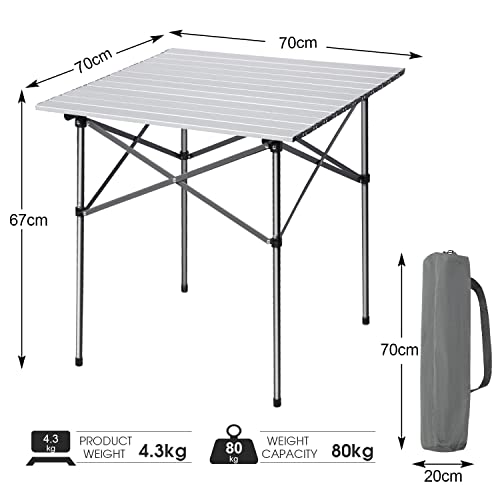 Folding Aluminium Camping Table - Compact, Portable & Sturdy