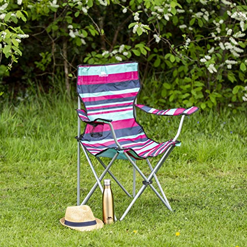 Trespass Branson Camping Chair, Tropical Stripe, Blue