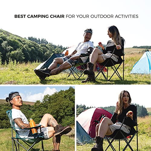 Compact Lightweight Camping Chair - Durable Steel Frame