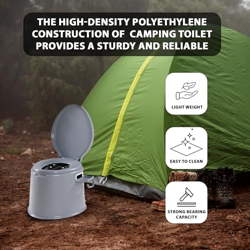 Portable 5L Camping Toilet - 3 Colors