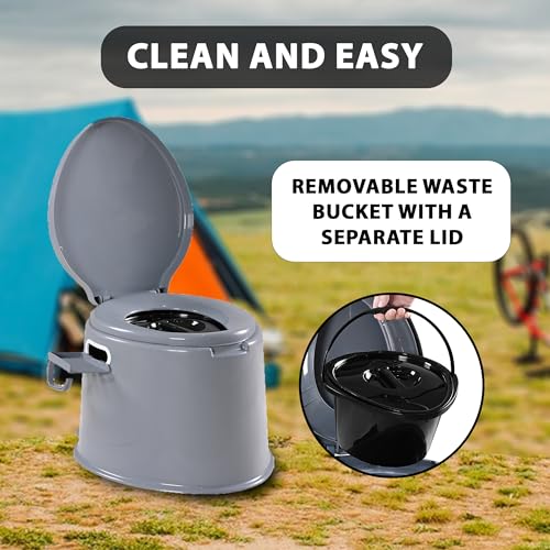 Portable 5L Camping Toilet - 3 Colors