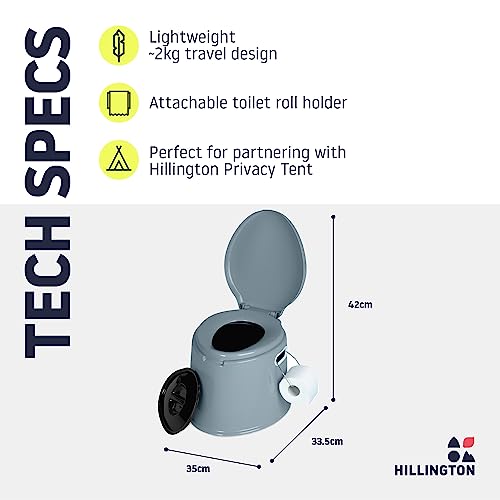 Hillington 5L Portable Camping Toilet - Compact and Lightweight