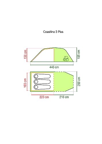 Coleman 3 Person Green/Grey Coastline Tent