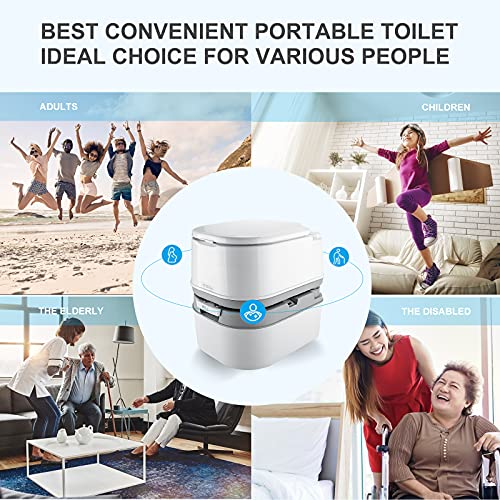 24L Portable Camping Toilet with Waste Level Indicator