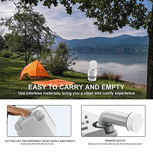 24L Portable Camping Toilet with Waste Level Indicator