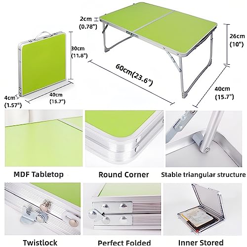 Qimu Green Aluminium Camping Table, Portable Lightweight