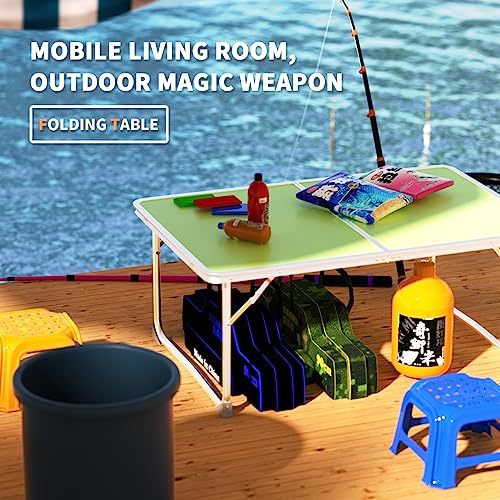 Qimu Green Aluminium Camping Table, Portable Lightweight