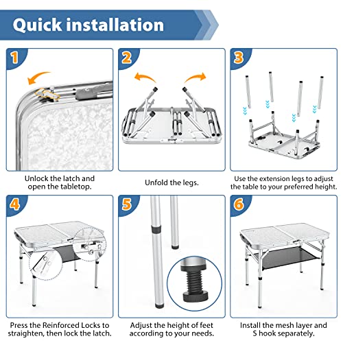 Adjustable Portable Camping Table - Lightweight and Compact