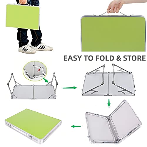 Qimu Green Aluminium Camping Table, Portable Lightweight