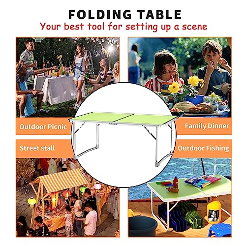 Qimu Green Aluminium Camping Table, Portable Lightweight