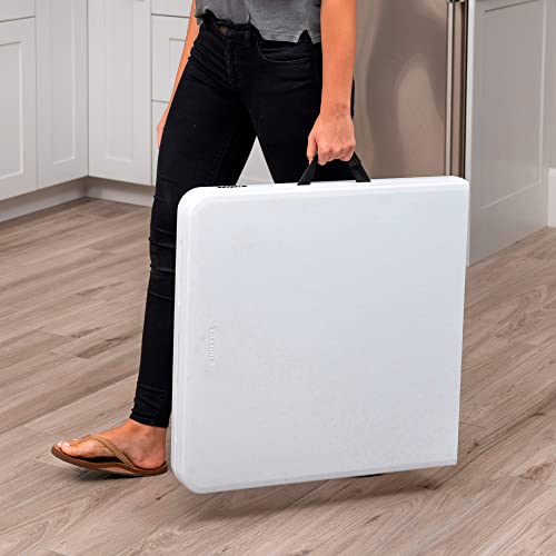 Height-adjustable folding camping table - white (121.9x61x61-91.4 cm)