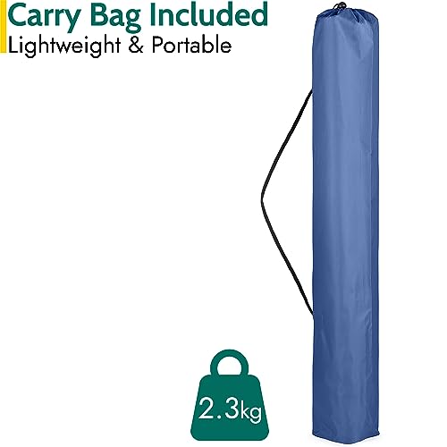 Blue Lightweight Folding Camping Chair with Cup Holder - 100kg Capacity