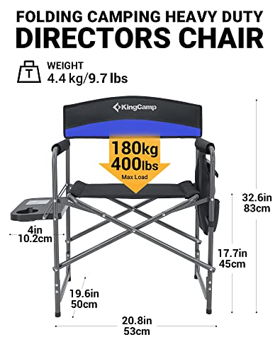 KingCamp Oversize Camping Chairs with Table - Blue
