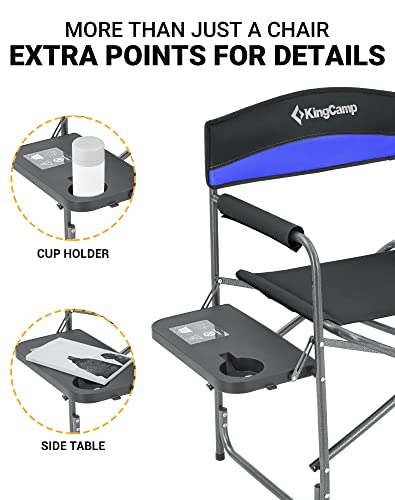 KingCamp Oversize Camping Chairs with Table - Blue