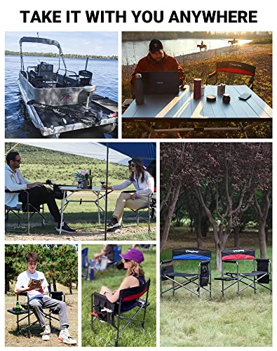 KingCamp Oversize Camping Chairs with Table - Blue
