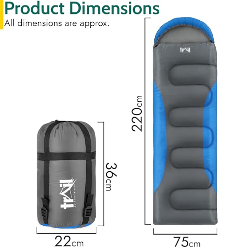 Lightweight Envelope Sleeping Bag: Snug Hood, 3 Season