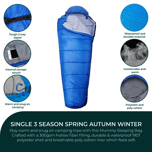 Green Haven Mummy Sleeping Bag - Lightweight & Waterproof
