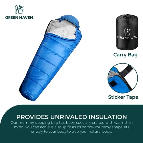 Green Haven Mummy Sleeping Bag - Lightweight & Waterproof