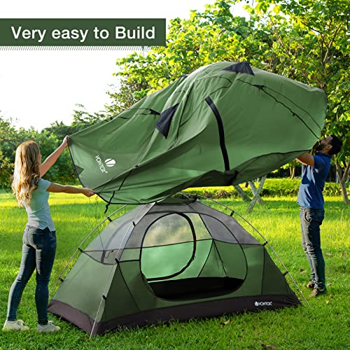 VONTOX Camping Zelt für 2-3 Personen (Grün)