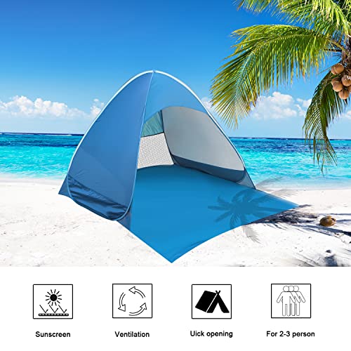 Portable Pop-up Beach Tent with UPF 50+ Sun Protection